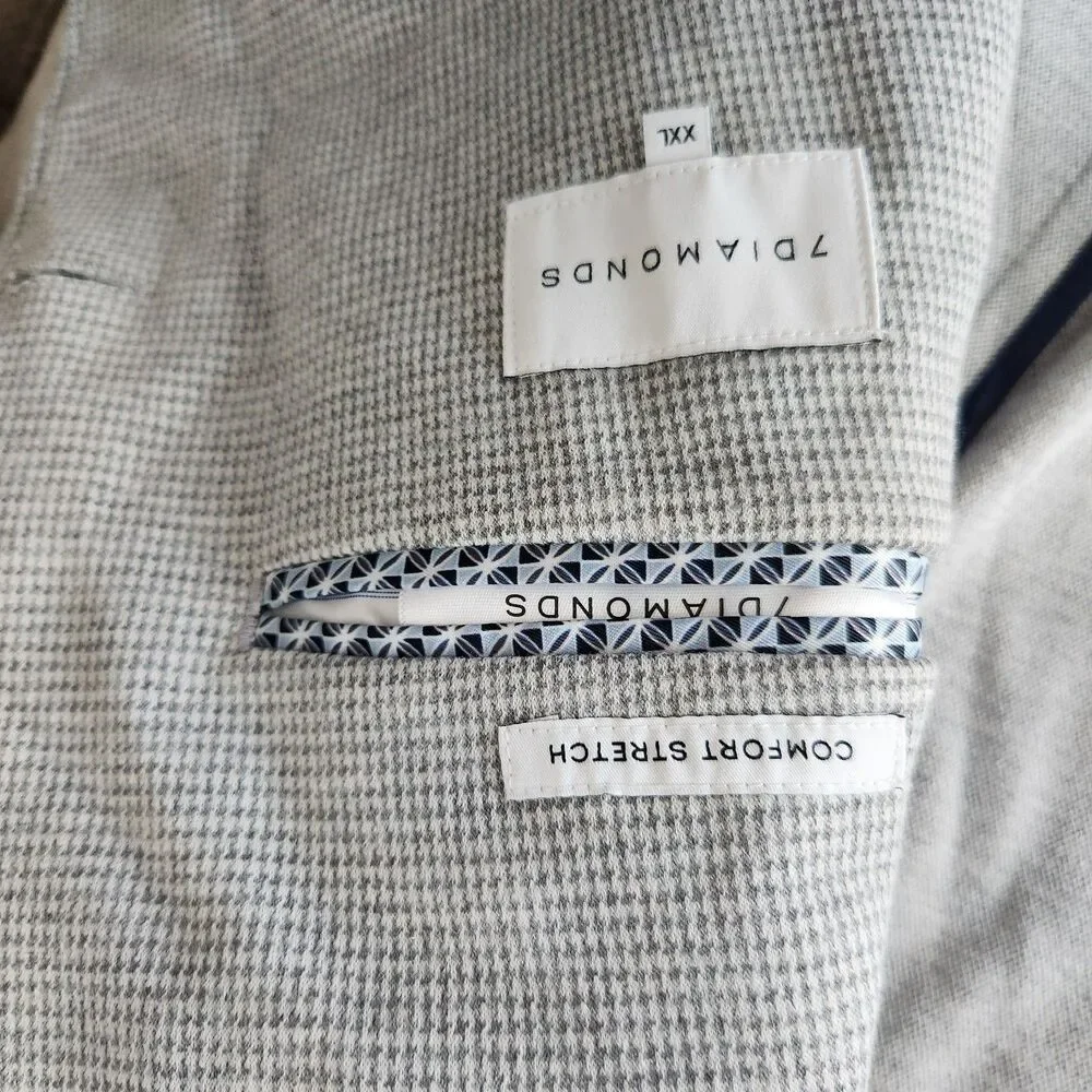 7 DIAMONDS Men's XXL Gray Westport Stretch Blazer NWT